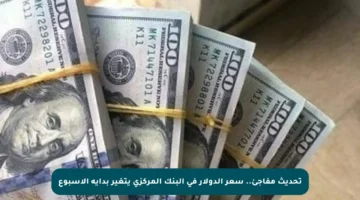 تحديث مفاجئ.. سعر الدولار في البنك المركزي يتغير بداية الأسبوع